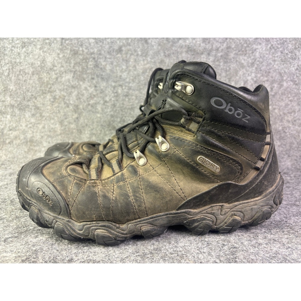Oboz Bridger Mid B-DRY Hiking Boots Mens 11.5 Black Waterproof Leather Trail